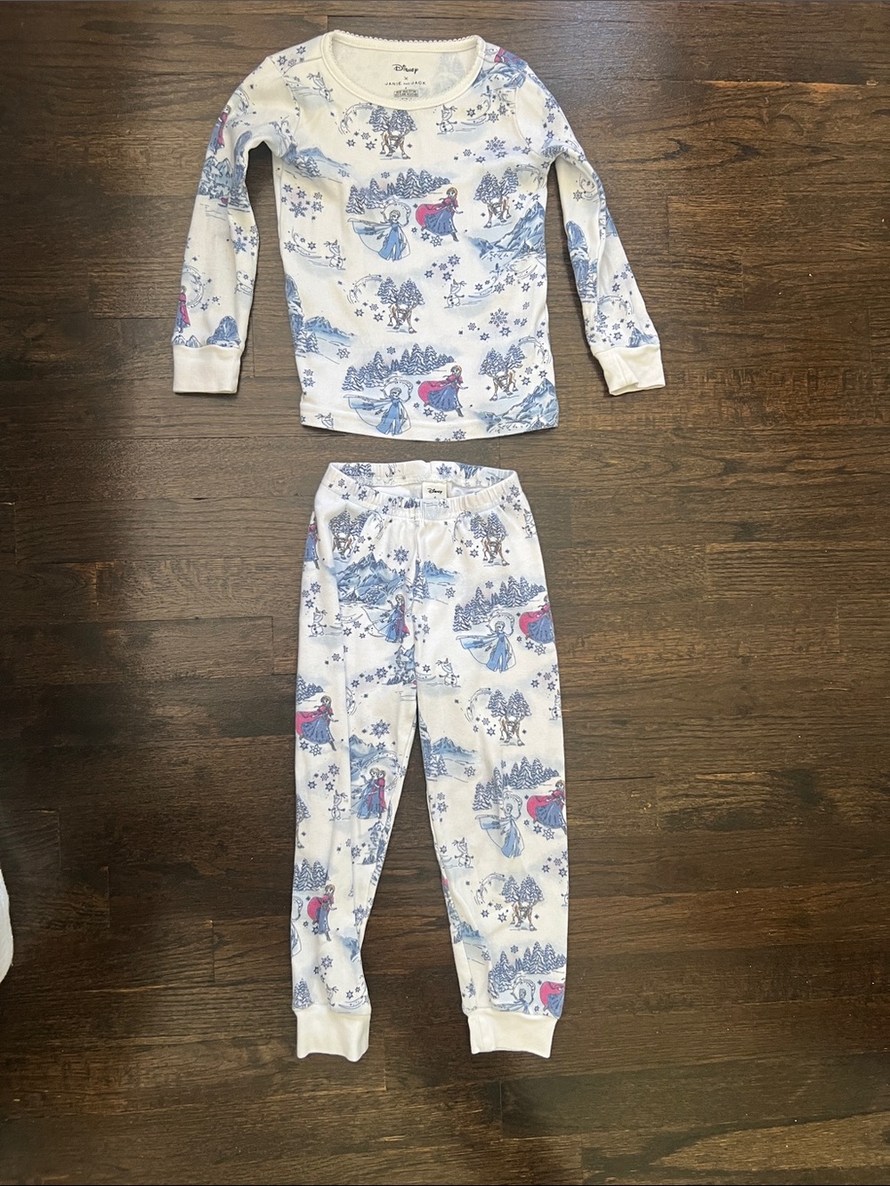 Janie and Jack White, Blue & Pink Frozen-Themed Girls' Pajama Set